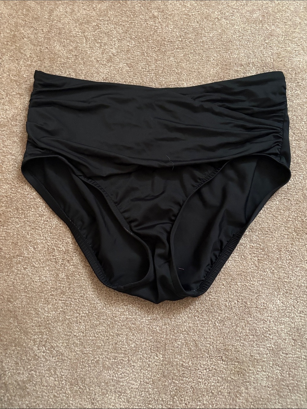 Aqua Green Black High-Waist Bikini Bottoms